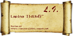 Lapina Ildikó névjegykártya